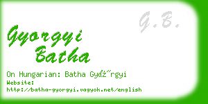 gyorgyi batha business card